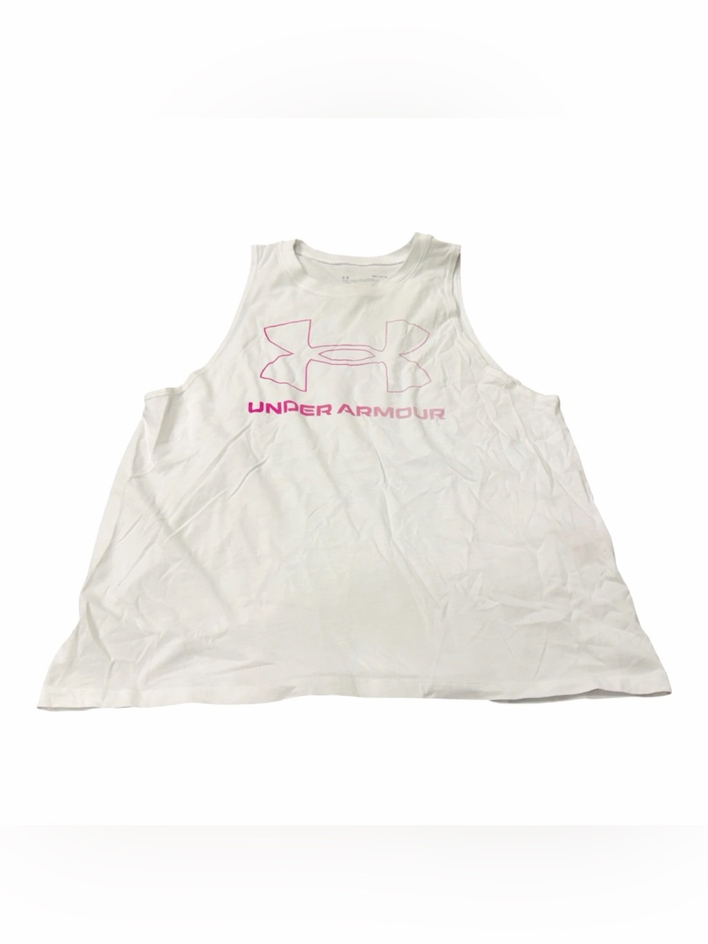 Under Armour Women’s Tank Top, Size Medium, White And Pink